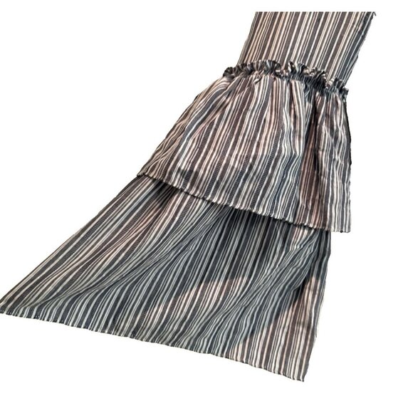 BCBG dress, small, Boho, Charlyze blue white stripes, Lace up Small - Picture 10 of 16